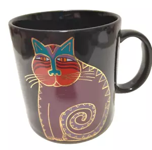 Japan Mythical Cat Coffee Mug Cup Black 1980s Laurel Burch Vintage RARE! - Picture 1 of 6