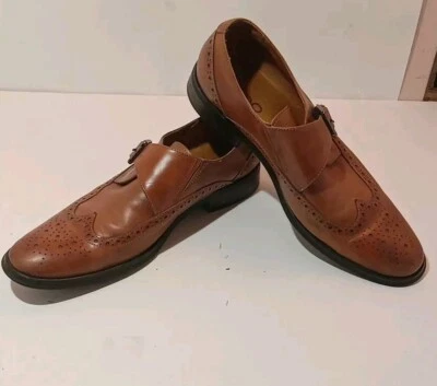 FERRO ALDO Men's Shoes Monk Strap Brogue Dress Wing Tip Brown Size 10 - Image 1 of 4