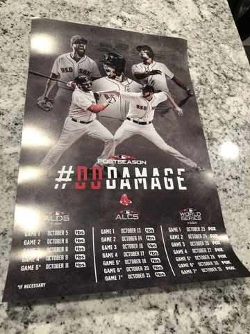 2018 POSTSEASON BOSTON RED SOX # DO DAMAGE POSTER 11x17 WORLD SERIES LTD EDITION Cover
