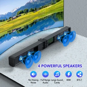 Foldable Sound Bar Bluetooth Speaker 3D Surround Sound System Subwoofer Soundbar - Picture 1 of 18