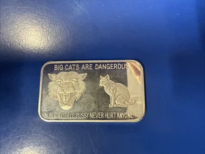 Big Cats are Dangerous 1oz .999 Silver Art Bar - Bild 1 von 4