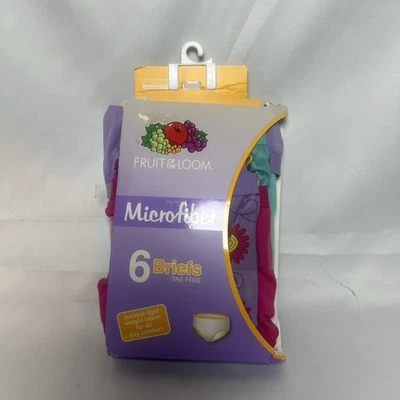 Ropa interior corta de algodón surtida Fruit of the Loom para niñas, paquete de 6 bragas tallas 14 Foto 1 de 2