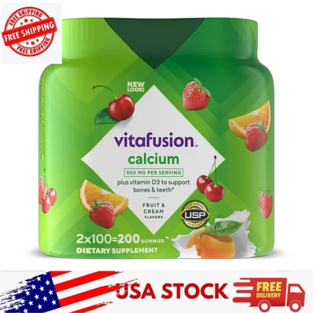 Vitafusion Calcio + D3 Gomitas 200 Ct - Apoyo para la salud ósea e inmune Foto 1 de 4