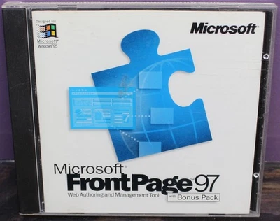 Microsoft FrontPage 97 website building  Windows vintage software w/Key - Image 1 of 4