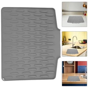  Almohadilla de secado de platos de silicona con drenaje incorporado para fregadero - fregadero antideslizante - Imagen 1 de 17