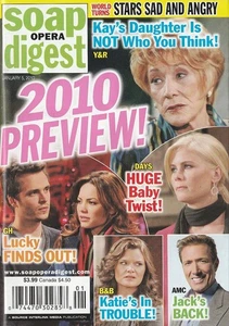 Soap Opera Digest Jan 5, 2010 JONATHAN JACKSON-WALLY KURTH-AGNES NIXON-VANESSA R - Picture 1 of 3