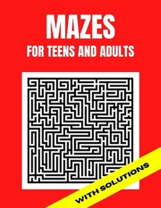 Mazes For Teens and Adults: 50 Easy Large print Mazes by Carys An Books Paperbac - Picture 1 of 1