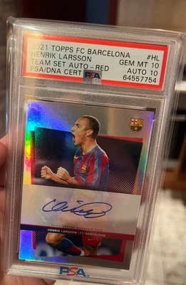2021 Topps Fc Barcelona Team Set Henrik Larsson /5 PSA10!! - Image 1 of 2