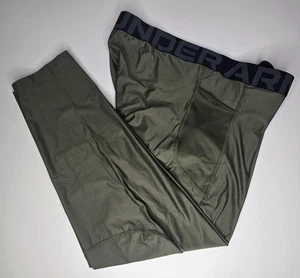 Under Armour HeatGear Men's Compression Leggings Olive Green 4XL - Picture 1 of 11