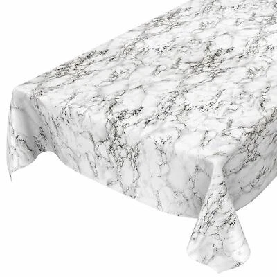 Off White Grey Granite Stone Marble Effect PVC Vinyl Plastic Table cloth Dining - Image 1 of 4