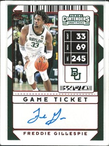 2020 Panini Contenders Draft Picks Freddie Gillespie GAME TICKET RC AUTO #101