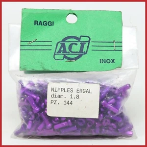 NOS ACI ERGAL PEZONES 1.8mm 144pc PÚRPURA VINTAGE 80s 90s MTB CARRETERA LIGERO - Imagen 1 de 2