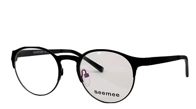 AUTHENTIC SEEMEE EYEGLASSES FRAME MEN 1101 C19 ROUND Black 46-18-135 - Image 1 of 3