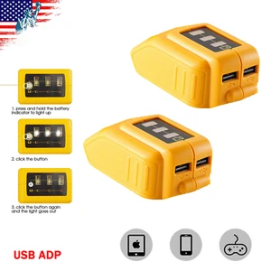 Pack Dual USB Converter Charger DCB090 Charging Adapter For DEWALT 20V Battery - Picture 1 of 10