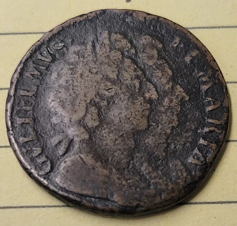 1694 Williams And Mary British Farthing. Copper Coin Cover