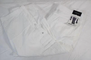 Rafaella Classic Higher Rise Straight Hip Capri Cargo Pants Sz 14 White STAINED - Picture 1 of 10