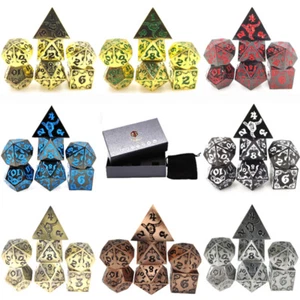 Poly Dice Set - Demon Eye (Select Colour) / D&D RPG 7 dice Dungeons & Dragons - Picture 1 of 9