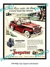OLD 8x6 HISTORIC PHOTO OF 1950 WILLYS JEEP ADVERTISMENT THE JEEPSTER