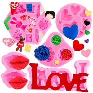 Valentine's Day Molds Heart Shaped Silicone Chocolate Fondant Cake Candy love - Picture 1 of 8