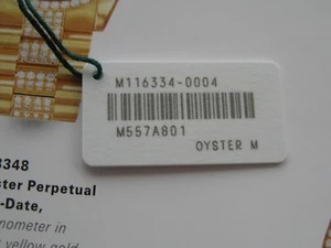 GENUINE ROLEX DATEJUST 41 mm II 116334 WATCH OYSTER WHITE PRICE HANG TAG NEW - Picture 1 of 12