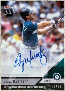 2019 TOPPS NOW #OS65A EDGER MARTINEZ NATIONAL BASEBALL HALL OF FAME ELECTEE /99 - Picture 1 of 1