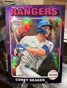 Topps Heritage 2024 - refractor cromo púrpura #400 Corey Seager - Imagen 1 de 2