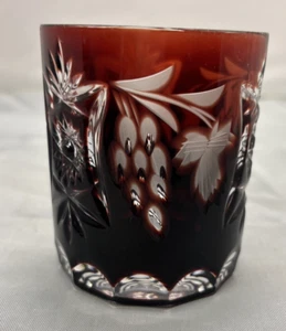 Rubinrot geschliffen auf klarem Kristall Whiskyglas Marsala? Bohemian Whisky - Bild 1 von 6