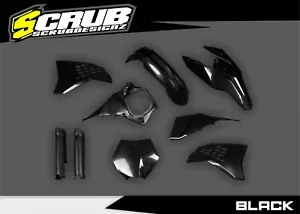 Plastics Kit +Airbox Black KTM SX SX-F 2007-2010 125-150-250-300-350-450-505 - Picture 1 of 12
