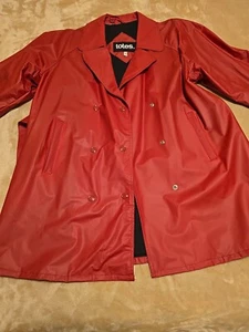 Roter Regenmantel Damen Totes, Größe M, RN#22605, 100% Baumwollfutter - Bild 1 von 15