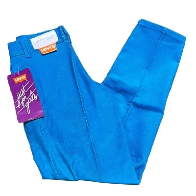 Vintage Levi's Just For Girls Size 10 Corduroy Pants Blue 22x28 New Old Stock - Image 1 of 4