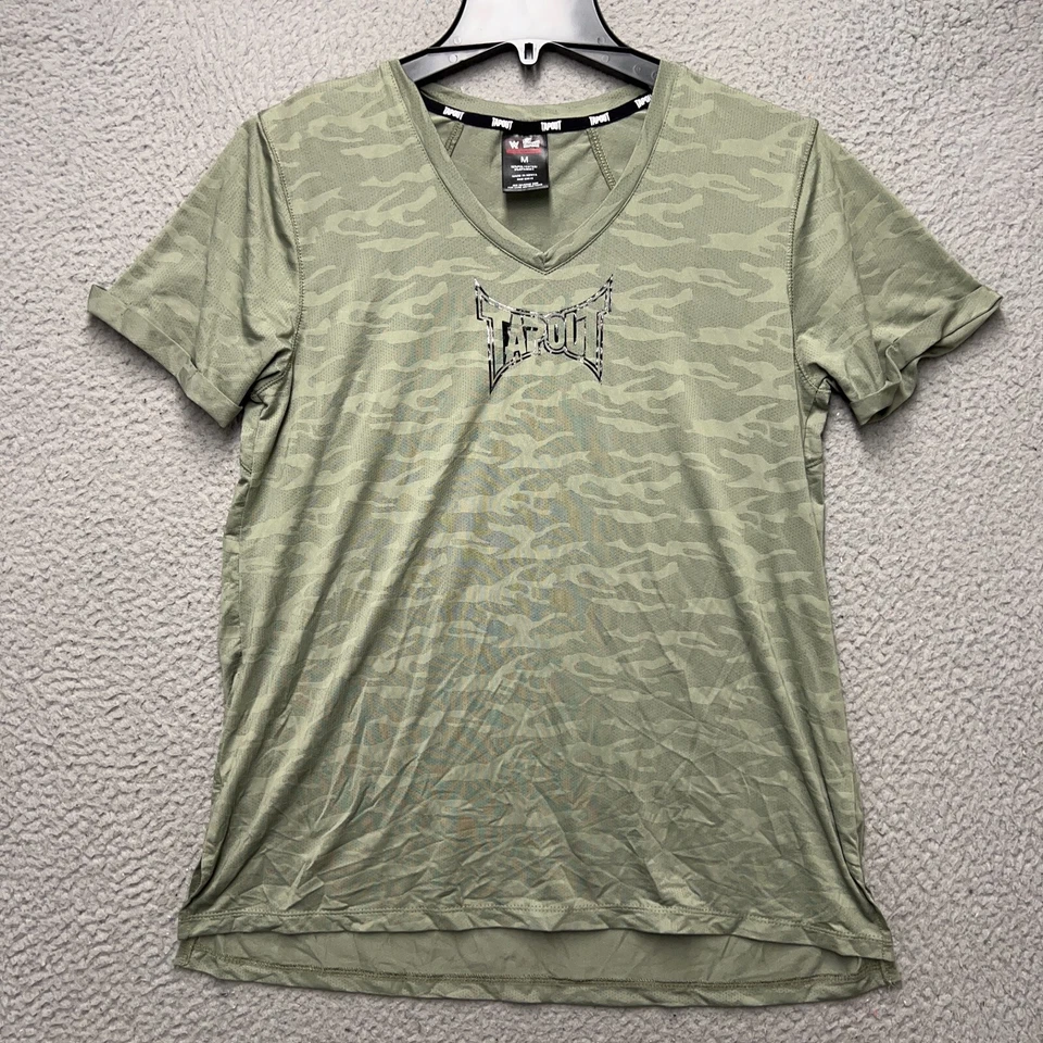 Camisa WWE Tapout Para Mujer Mediana Verde Camuflada Entrenamiento Ejercicio Gimnasio Correr Absorber Foto 1 de 4