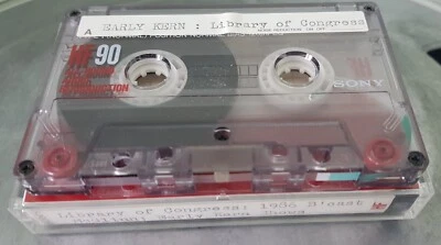 used SONY HF90 blank cassette (has label early Jerome Kern library of congress) - Image 1 of 2