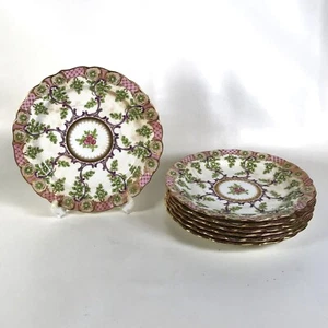Set of 7 Circa 1869 Worcester Cradley Dinner Plates - Picture 1 of 9