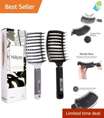 Paquete de cuidado saludable del cabello: cepillos ventilados de cerdas de jabalí para secado rápido y masaje Foto 1 de 4