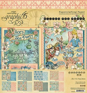 Graphic 45 Alice's Tea Party 8" Cardstock Paper Set 24 sheets Curiouser Fantasy - Picture 1 of 1
