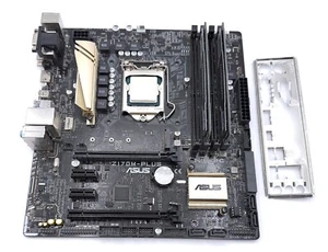 ASUS Z170M-PLUS LGA1151 Micro ATX Motherboard w/ i5-6600 CPU & 8GB DDR4 RAM, I/O - Picture 1 of 3