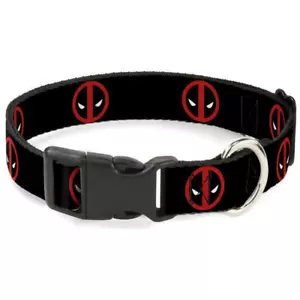 Buckle-Down Deadpool Logo Pet Collar - Small Fits 9"-15" 1" wide NEW - Picture 1 of 3
