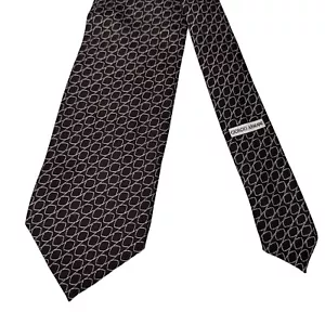 Armani Collezioni Krawatte Hergestellt in Italien Braun Geometrisch 100 % Seide Krawatte 59" x 4" - Bild 1 von 9