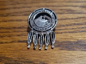THE CONFEDERATED TRIBES OF GRAND ROUND PIN (Black Color) - Picture 1 of 3