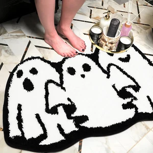 Halloween Bath Mat Ghost Rug Non Slip Floor Mats Bathroom Kitchen Decor Rugs - Picture 1 of 6