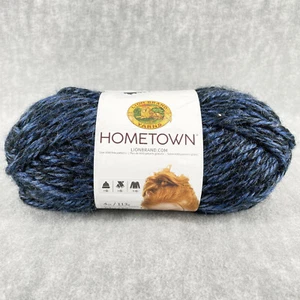 Lion Brand Hometown Yarn MILWAUKEE MIDNIGHT Blue 1 Skein Dye Lot 625140 Unused - Picture 1 of 8