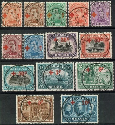 [st4213] BELGIUM 1918 Scott#B34/47 used cv:$1,765 RED CROSS - Image 1 of 2