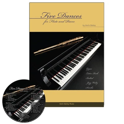 Libro de partituras de CD Five Dances for Flauta y piano Kerin Bailey Foto 1 de 4