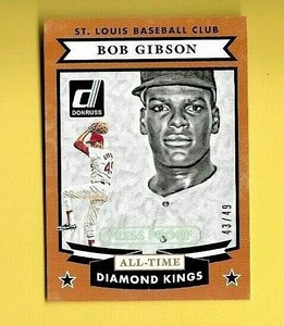 BOB GIBSON 2015 DONRUSS ALL-TIME DIAMOND KINGS SILVER PRESS PROOF SER #d /49