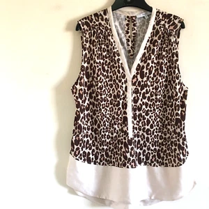 NEXT Leopard Animal Print Sleeveless Longline Vest Top Blouse Size UK 12 - Picture 1 of 5