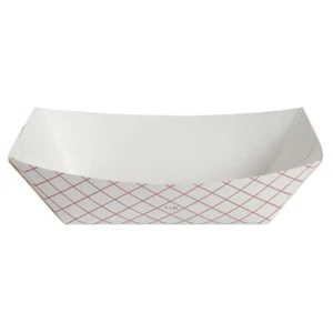Dixie RP1008 Red Plaid Tray, 1 lb. - 4 69/100"L x 6 1/4"W x 1 59/100"H - Picture 1 of 5