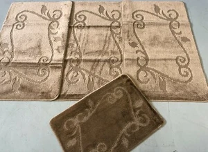 X TAPPETI ZINGARI LAVABILI ROMANI SET 4PZ TAPPETI ANTISCIVOLO BEIGE MIGLIORI TAPPETINI AFFARE X - Foto 1 di 4