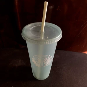 Starbucks Spring Earth Day 2021 Mint Green 24oz Cold Reusable Cup with Straw - Picture 1 of 5