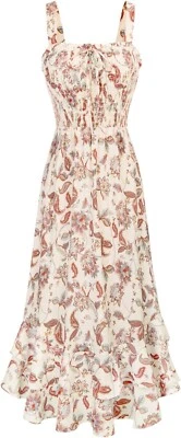 Vestido boho floral de verano GRACE KARIN para mujer 2024 cuello cuadrado con correas playa LG Foto 1 de 4