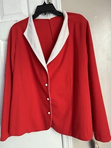 Vintage Fantessa Knit Blazer Jacket by J.P. Stevens & Co, Inc. - Medium Red - Picture 1 of 14